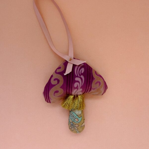 SISSEL EDELBO, MUSHROOM, SILK ORNAMENT, SOFT PURPLE