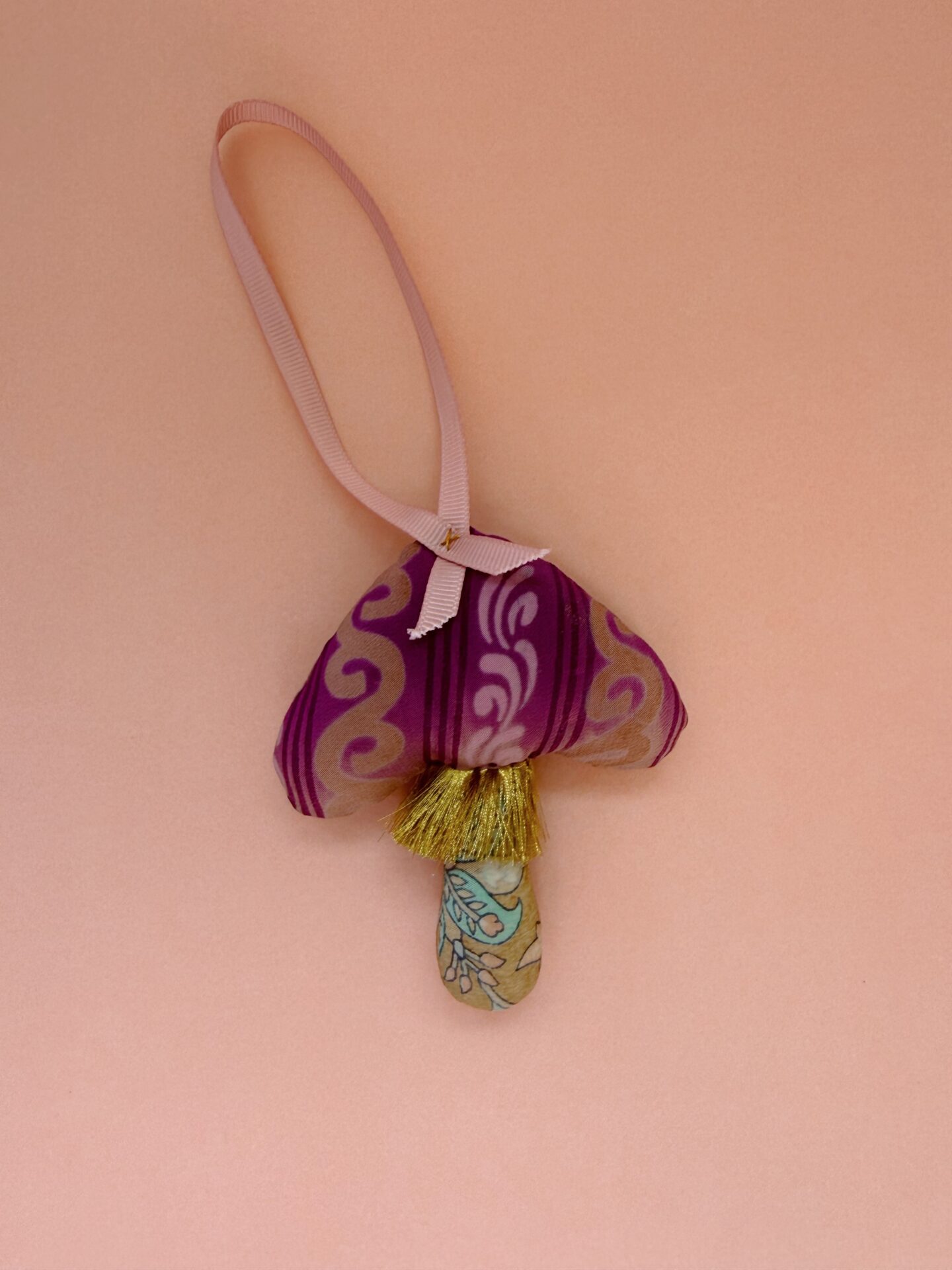 SISSEL EDELBO, MUSHROOM, SILK ORNAMENT, SOFT PURPLE
