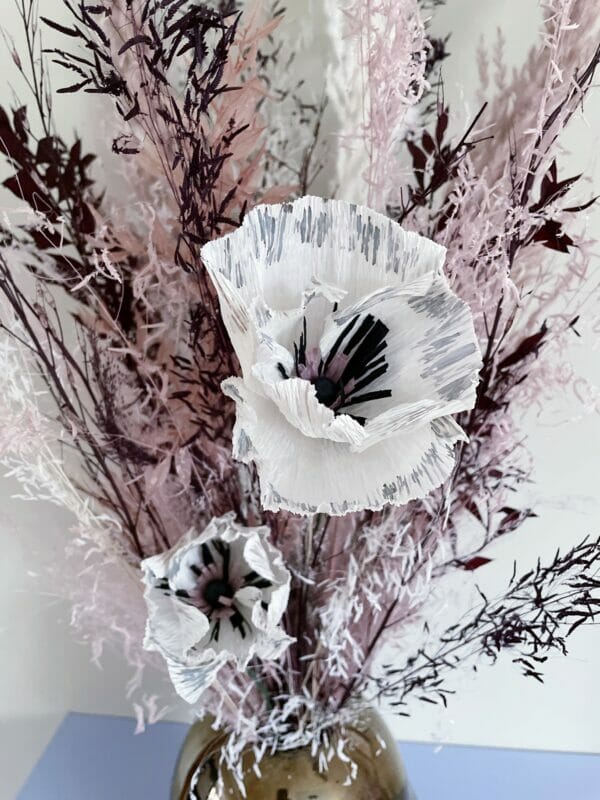 Evighedsbuket, Tørrede blomster, julebuket med papirsblomster