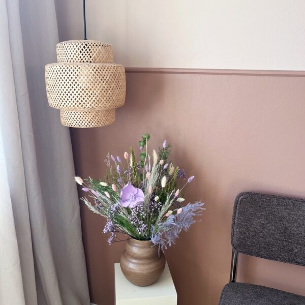 Evighedsbuket, Tørrede blomster, grønne og lilla nuancer