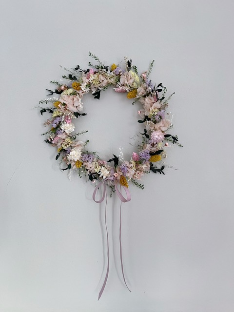 Evighedskrans, Tørrede Blomster, 20 cm, multifarver
