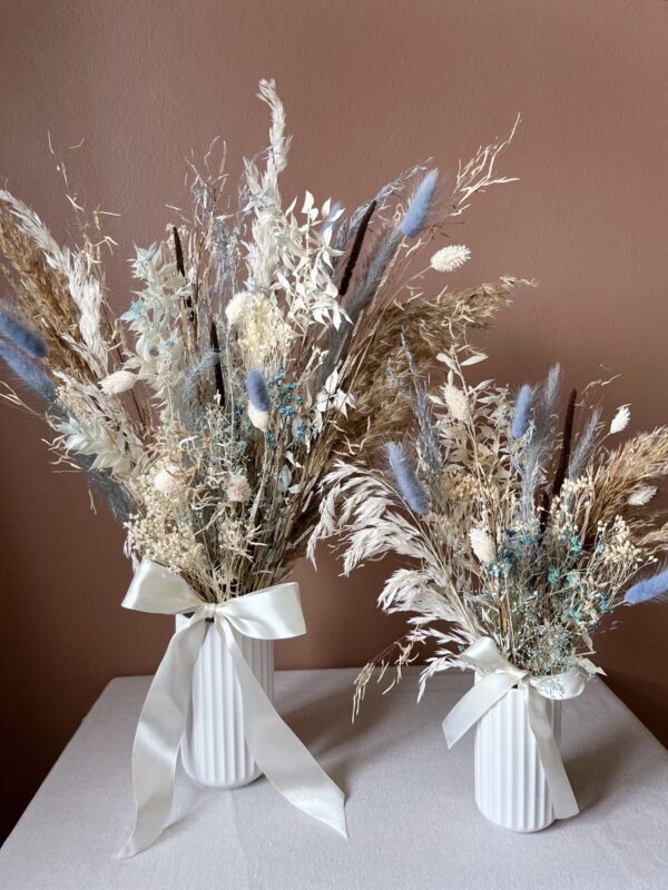 Evighedsbuket, Tørrede blomster, Mor Barn buket, blå